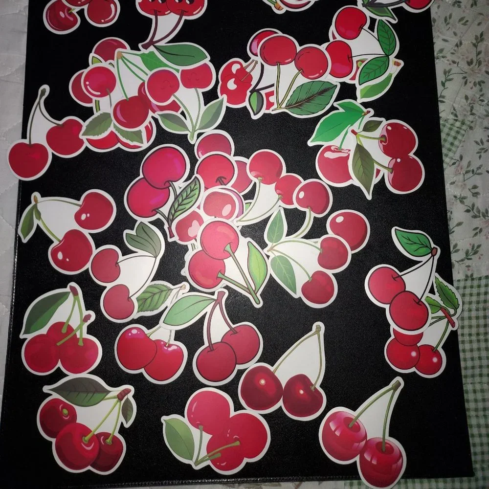 25 pcs. Cherry Stickers. Random. Scrapbooking, Journaling, Bottle, Laptop